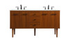 Elegant Decor VF48060DMTK 60 inch single bathroom vanity in teak