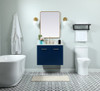 Elegant Decor VF48030MBL-BS 30 inch single bathroom vanity in blue with backsplash