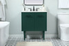 Elegant Decor VF48030MGN-BS 30 inch single bathroom vanity in green with backsplash