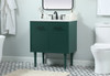 Elegant Decor VF48030MGN-BS 30 inch single bathroom vanity in green with backsplash