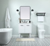 Elegant Decor VF48030MWH-BS 30 inch single bathroom vanity in white with backsplash