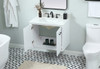 Elegant Decor VF48030MWH-BS 30 inch single bathroom vanity in white with backsplash