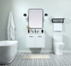 Elegant Decor VF48030MWH-BS 30 inch single bathroom vanity in white with backsplash