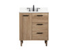 Elegant Decor VF47030NT-BS 30 inch single bathroom vanity in natural oak with backsplash
