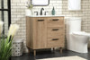 Elegant Decor VF47030NT-BS 30 inch single bathroom vanity in natural oak with backsplash