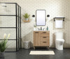 Elegant Decor VF47030NT-BS 30 inch single bathroom vanity in natural oak with backsplash