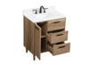 Elegant Decor VF47030NT-BS 30 inch single bathroom vanity in natural oak with backsplash