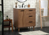 Elegant Decor VF47030WB-BS 30 inch single bathroom vanity in walnut brown with backsplash