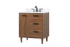 Elegant Decor VF47030WB-BS 30 inch single bathroom vanity in walnut brown with backsplash