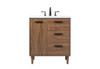Elegant Decor VF47030WB 30 inch single bathroom vanity in walnut brown