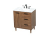 Elegant Decor VF47030WB 30 inch single bathroom vanity in walnut brown