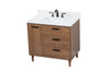 Elegant Decor VF47036WB-BS 36 inch single bathroom vanity in walnut brown with backsplash