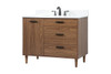 Elegant Decor VF47042WB-BS 42 inch single bathroom vanity in walnut brown with backsplash