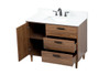 Elegant Decor VF47042WB-BS 42 inch single bathroom vanity in walnut brown with backsplash