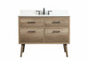 Elegant Decor VF41042NT-BS 42 inch single bathroom vanity in natural oak with backsplash