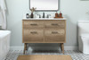Elegant Decor VF41042NT-BS 42 inch single bathroom vanity in natural oak with backsplash