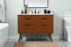 Elegant Decor VF41042MTK-BS 42 inch single bathroom vanity in teak with backsplash