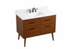 Elegant Decor VF41042MTK-BS 42 inch single bathroom vanity in teak with backsplash