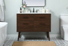 Elegant Decor VF41042MWT-BS 42 inch single bathroom vanity in walnut with backsplash