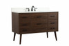 Elegant Decor VF41048MWT-BS 48 inch single bathroom vanity in walnut with backsplash
