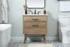 Elegant Decor VF41030NT-BS 30 inch single bathroom vanity in natural oak with backsplash