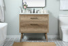 Elegant Decor VF41036NT-BS 36 inch single bathroom vanity in natural oak with backsplash