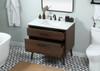 Elegant Decor VF41036MWT-BS 36 inch single bathroom vanity in walnut with backsplash