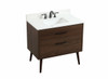Elegant Decor VF41036MWT-BS 36 inch single bathroom vanity in walnut with backsplash