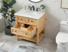Elegant Decor VF27030NW 30 inch single bathroom vanity in natural wood