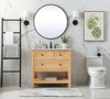 Elegant Decor VF27036NW 36 inch single bathroom vanity in natural wood