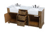 Elegant Decor VF60272DGN 72 inch double bathroom vanity in green