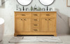 Elegant Decor VF15060DNW 60 inch double bathroom vanity in natural wood