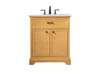 Elegant Decor VF15030NW 30 inch single bathroom vanity in natural wood