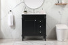 Elegant Decor VF31832BK-BS 32 inch single bathroom vanity in black with backsplash