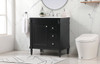 Elegant Decor VF31832BK-BS 32 inch single bathroom vanity in black with backsplash