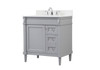 Elegant Decor VF31832GR-BS 32 inch single bathroom vanity in grey with backsplash
