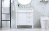 Elegant Decor VF31832WH-BS 32 inch single bathroom vanity in white with backsplash
