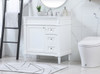 Elegant Decor VF31832WH-BS 32 inch single bathroom vanity in white with backsplash