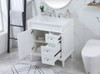Elegant Decor VF31832WH-BS 32 inch single bathroom vanity in white with backsplash