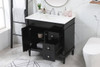 Elegant Decor VF31836BK-BS 36 inch single bathroom vanity in black with backsplash
