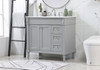 Elegant Decor VF31836GR-BS 36 inch single bathroom vanity in grey with backsplash