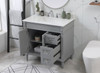 Elegant Decor VF31836GR-BS 36 inch single bathroom vanity in grey with backsplash
