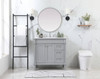 Elegant Decor VF31836GR-BS 36 inch single bathroom vanity in grey with backsplash