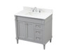Elegant Decor VF31836GR-BS 36 inch single bathroom vanity in grey with backsplash