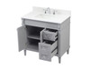 Elegant Decor VF31836GR-BS 36 inch single bathroom vanity in grey with backsplash