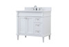 Elegant Decor VF31836WH-BS 36 inch single bathroom vanity in white with backsplash