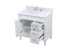 Elegant Decor VF31836WH-BS 36 inch single bathroom vanity in white with backsplash