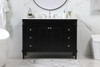 Elegant Decor VF31848BK-BS 48 inch single bathroom vanity in black with backsplash
