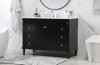 Elegant Decor VF31848BK-BS 48 inch single bathroom vanity in black with backsplash