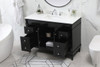 Elegant Decor VF31848BK-BS 48 inch single bathroom vanity in black with backsplash